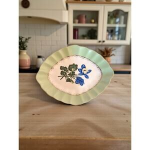 Andrea By Sadek Blue Foral Plate